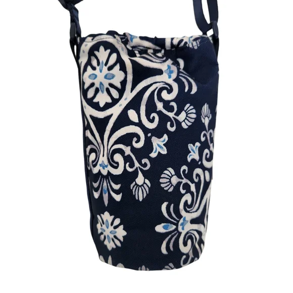 NEW Vera Bradley Water Bottle Crossbody Gym Travel Bag Steel Blue Medallion - Picture 5 of 12
